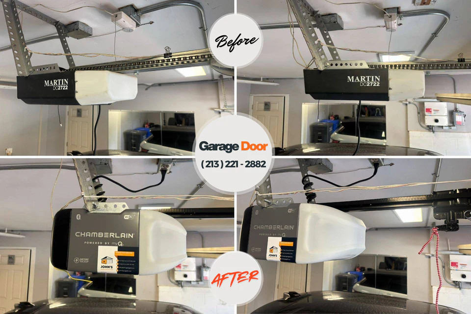 Before and after: garage door repair Cherryville, NC